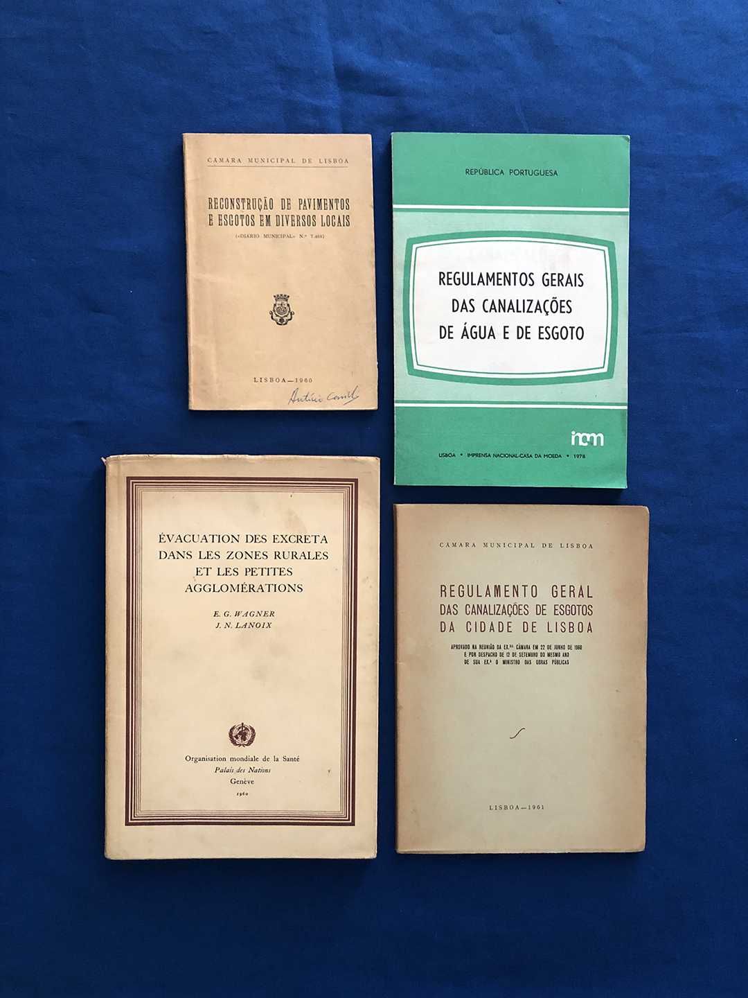 CANALIZAÇÕES e ESGOTOS - 4 livros antigos (anos 60 e 70)