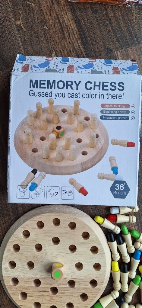 Gra układanka drewniana memory pamięć montessori