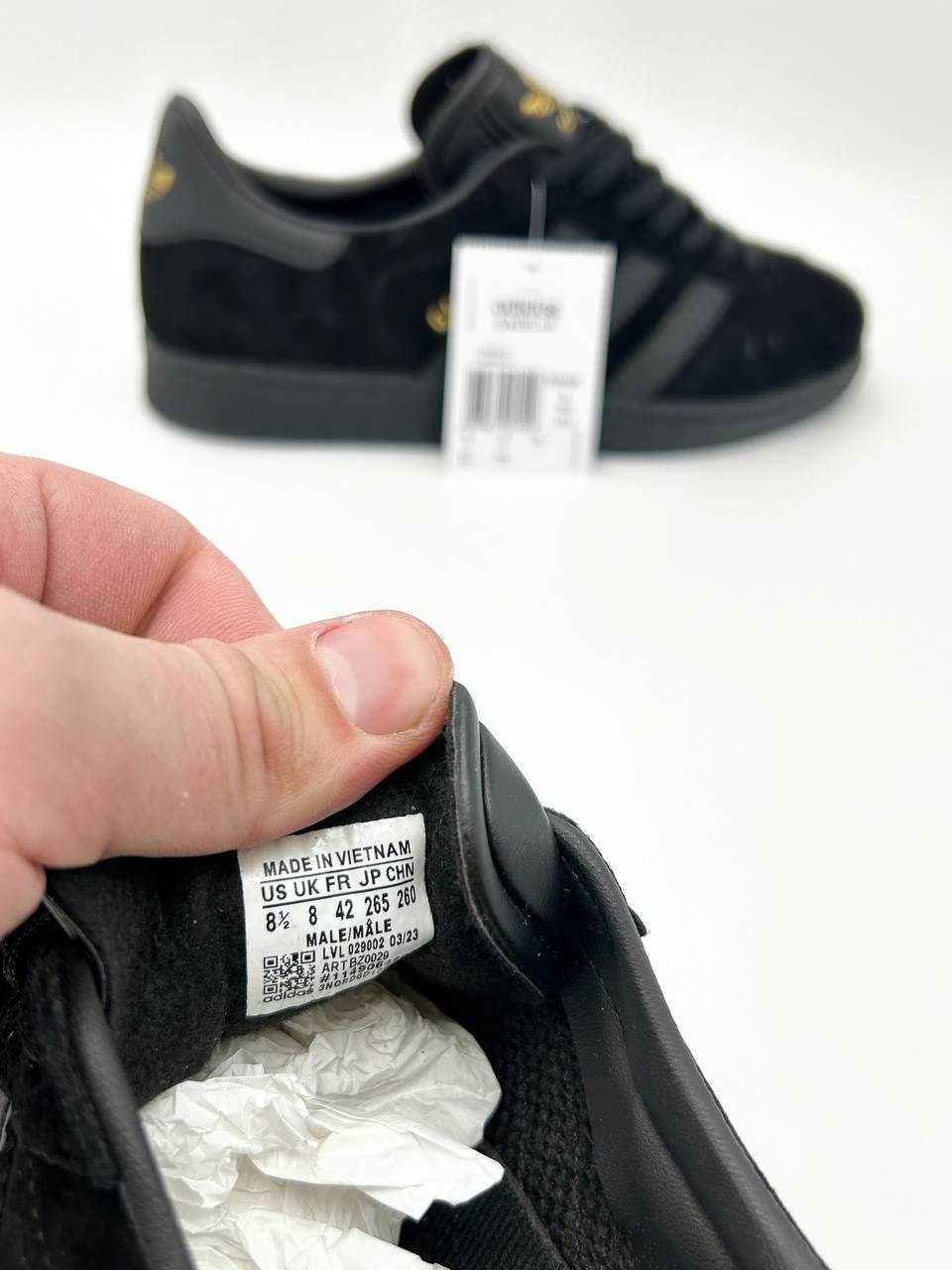 Чоловічі кросівки Adidas Gazelle чорний D505 ХІТ