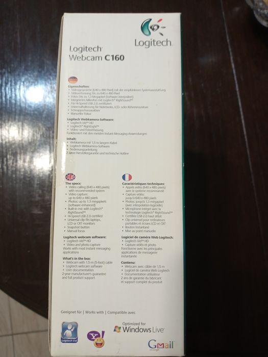 Веб-камера со встроенным микрофоном и коррекцией шума Logitech  C160