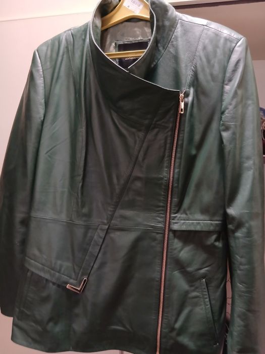 Куртка коженая,зеленого цвета,размер 48-50,Турция,новая,модная