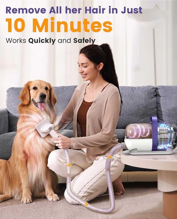 Odkurzacz sierści dla psów i kotów, moc ssania 12000 Pa, 4 szczotki