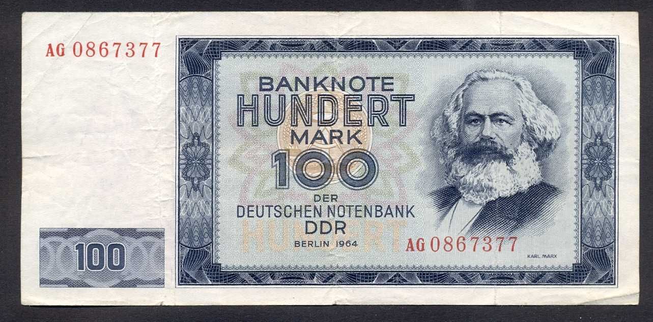 Banknot Niemcy DDR 100 Marek z 1964 r rzadki