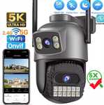 Podwójna kamera zewnętrzna obrotowa WiFi FHD 2x5MP zoom detekcja alarm