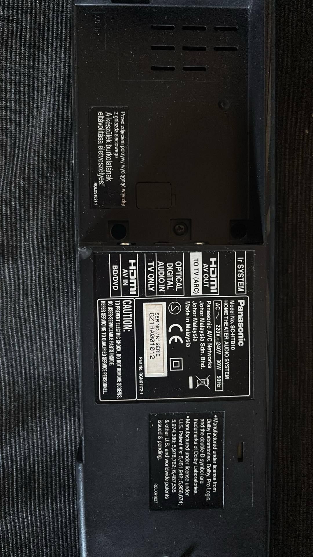 Soundbar Panasonic SC-HTB10