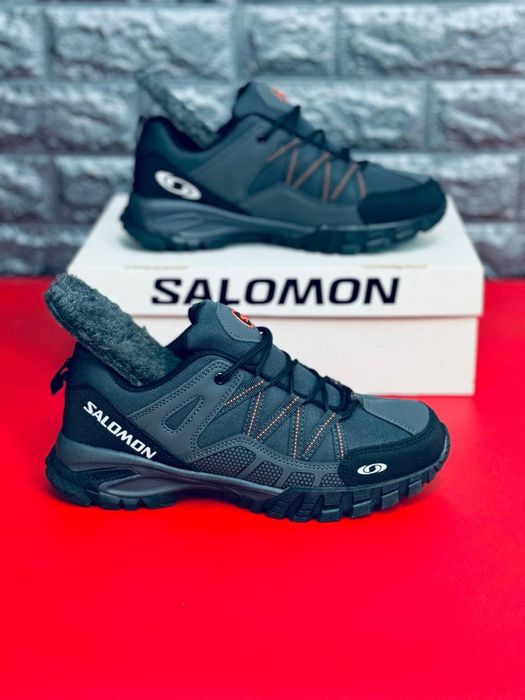 Мужские кроссовки Salomon Серые зимние термо кроссовки Саломон