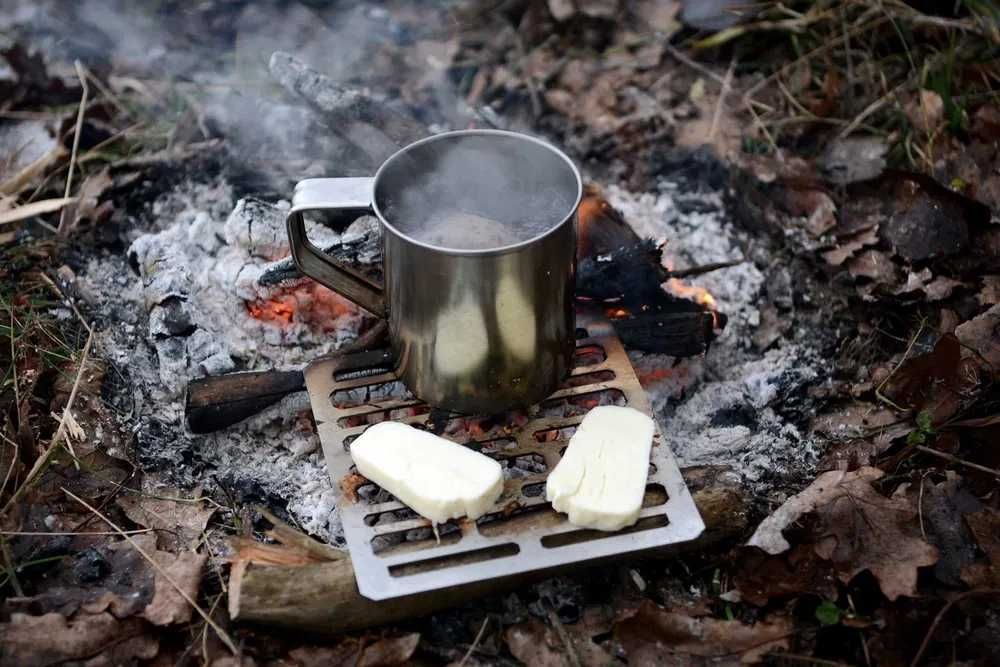 Nierdzewna kratka grillowa ruszt -  survival bushcraft