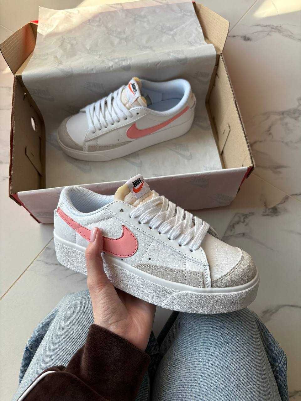 Кросівки Nike Blazer Low Platform Pink/White premium