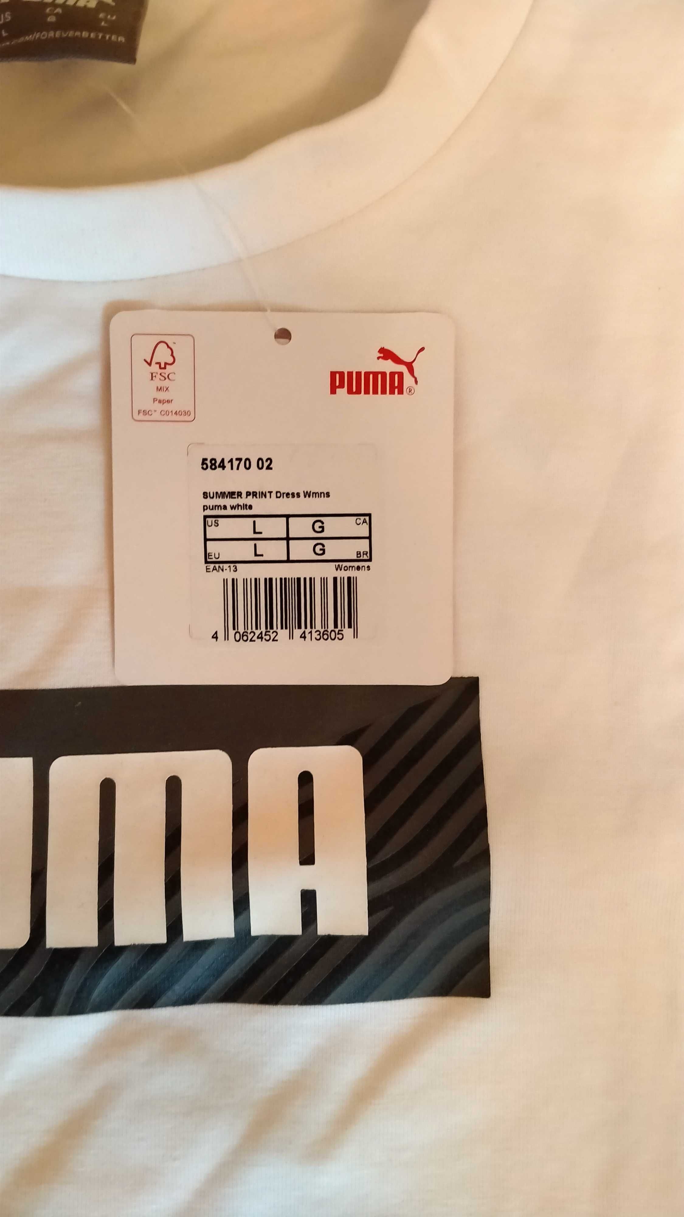 Puma białą sukienka , nowa oryginalna z metkami LATO