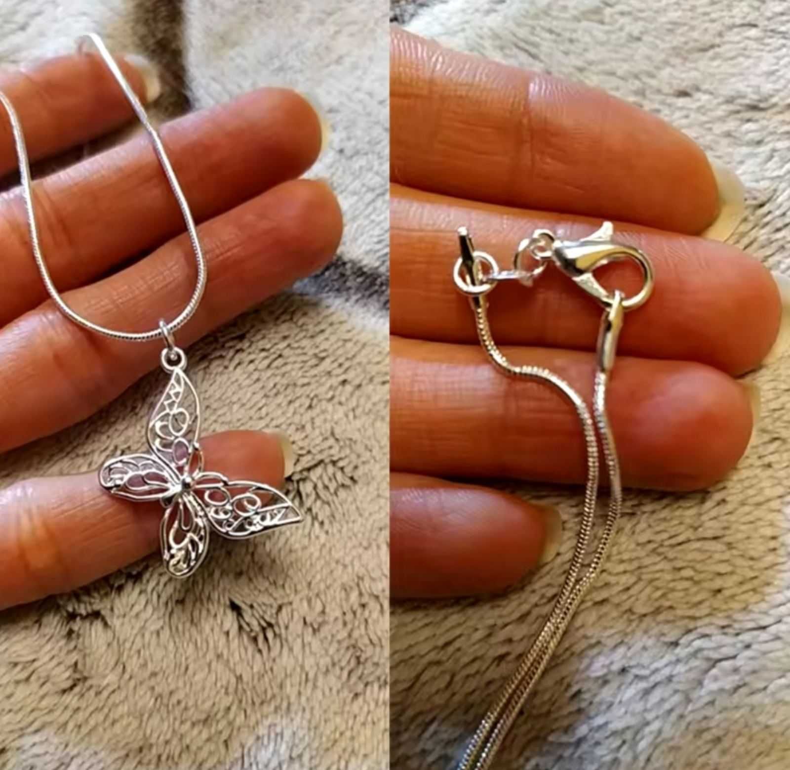 Срібний ланцюжок цепочка з метеликом