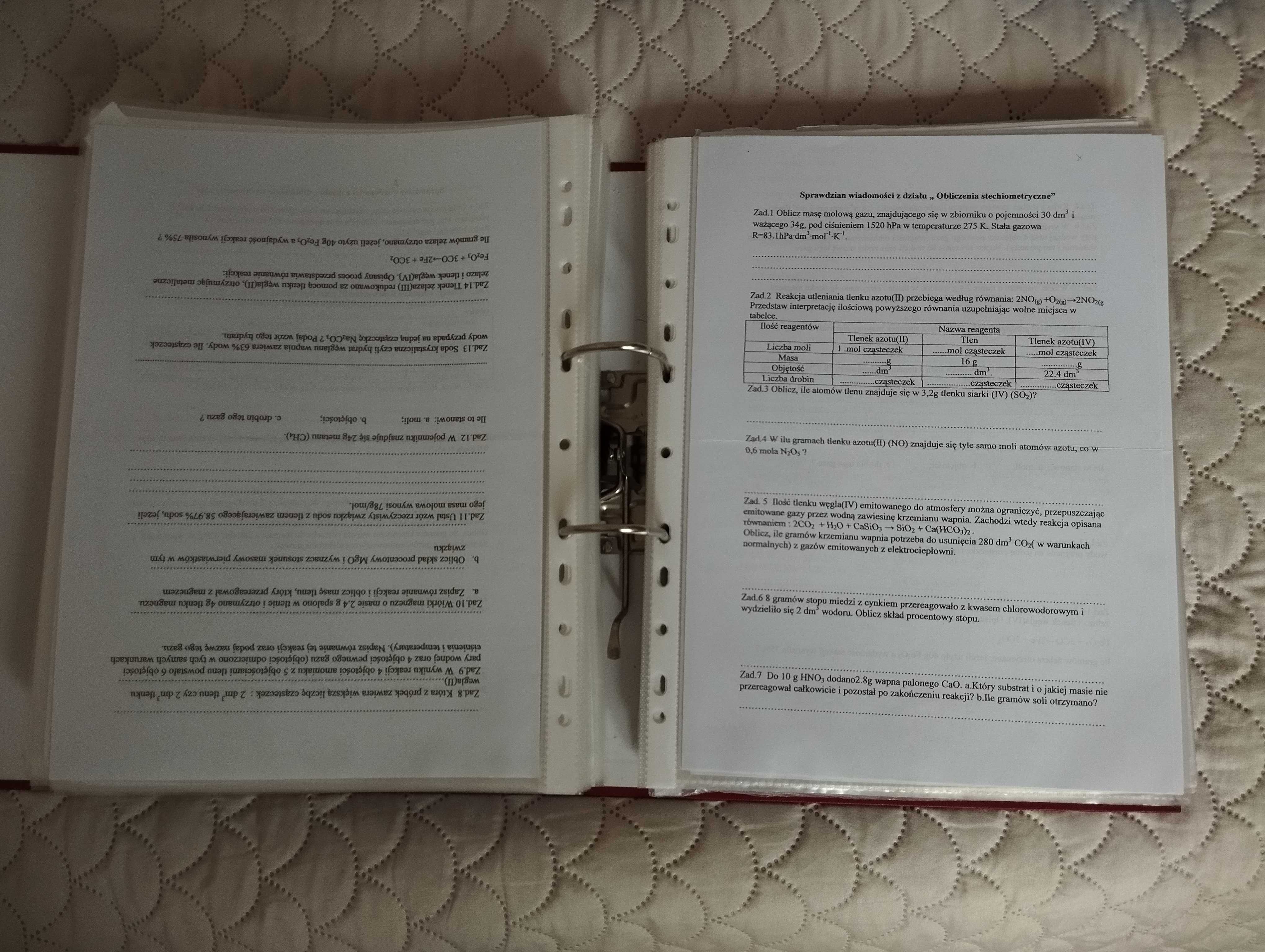 Materiały/notatki przygotowujące do matury - zakres klasy 3 liceum