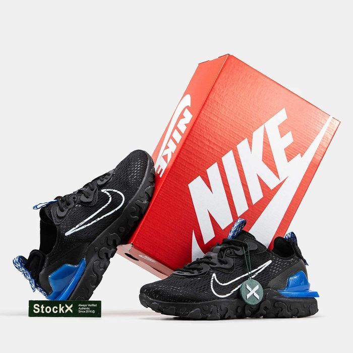 Мужские кроссовки Nike React Vision Black&Blue. Размеры 40-45