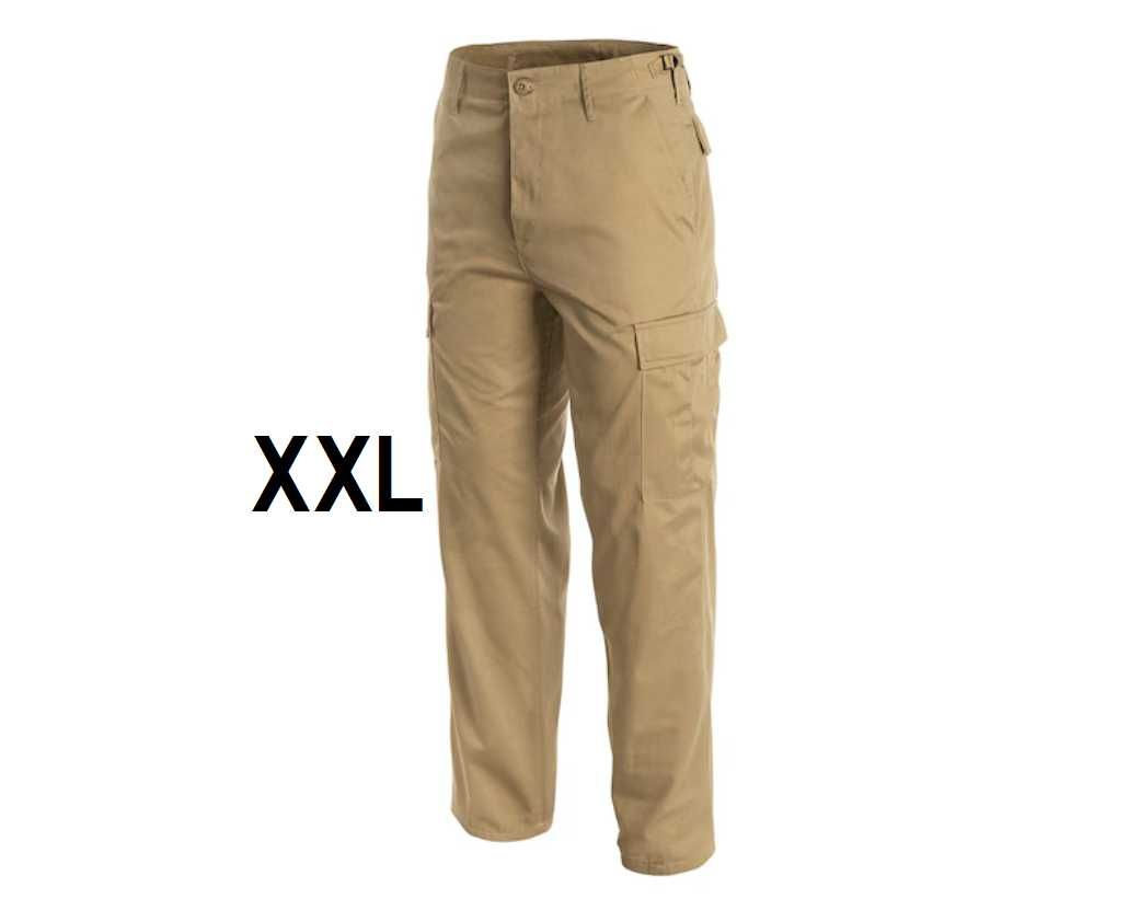 NOWE Spodnie Bojówki MIL-TEC US Ranger BDU Khaki (beżowy/piaskowy) XXL