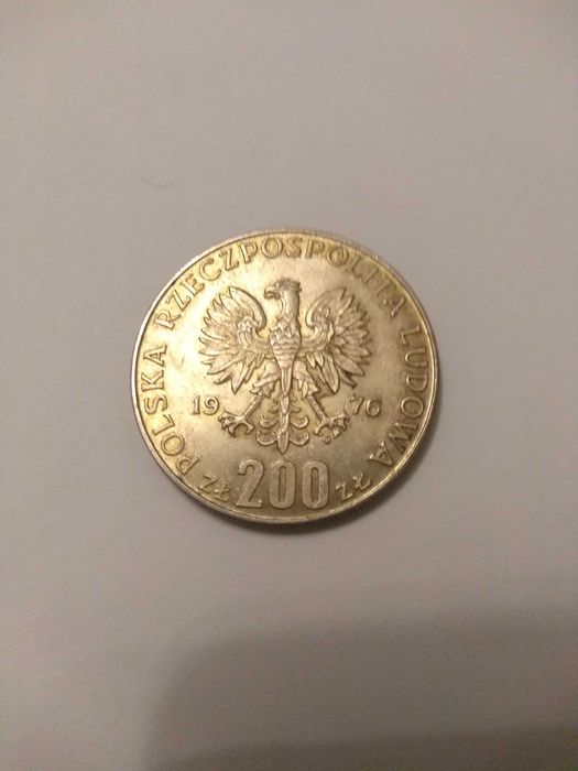 Srebrna moneta 200 złotych z 1976 roku