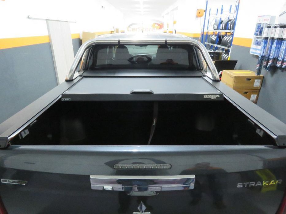 Cobertura Roll Cover Mitsubishi L200 + Cabine Dupla em preto matte