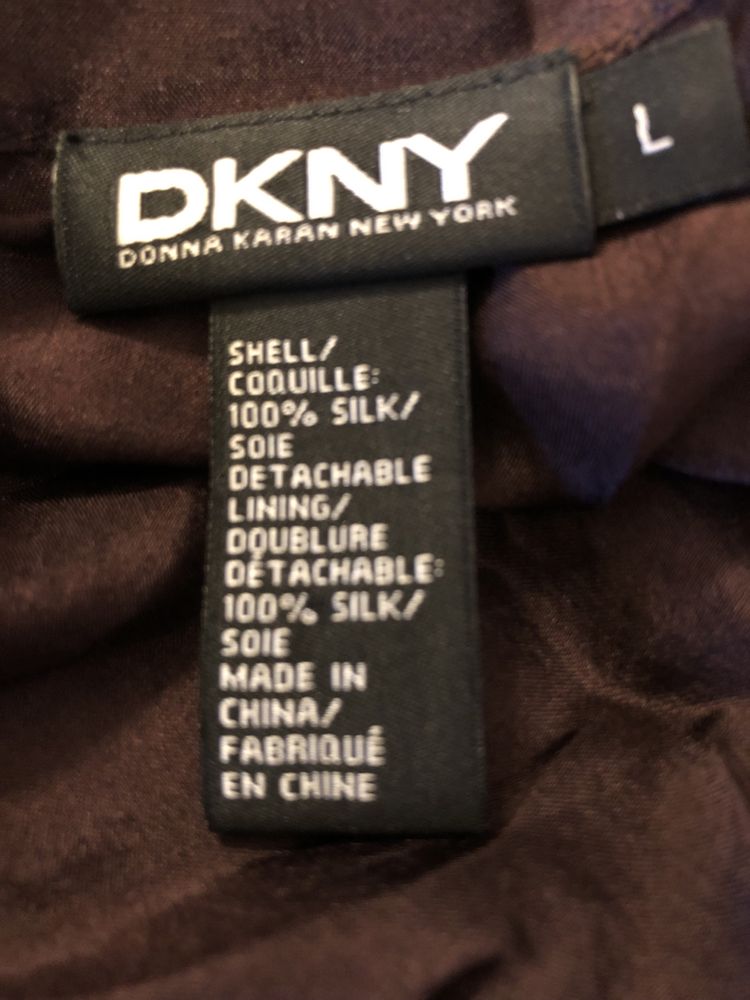 DKNY komplet bluzka top jedwab r. L