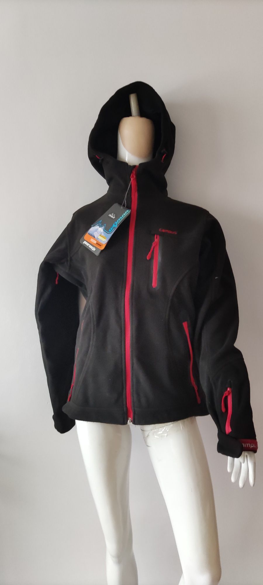 R. S nowa damska bluzka Softshell kurtka polarowa z skipass kaptur Bla