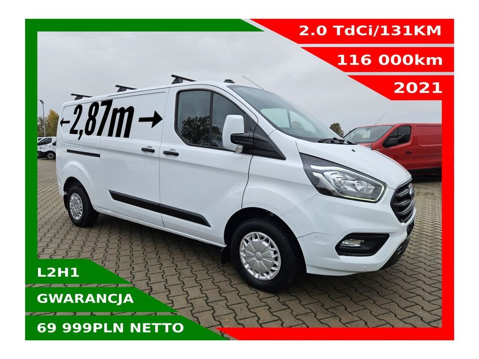 Ford transit-custom L2H1 *69999zł NETTO* 2.0TdCi/131KM  Klimatyzacja, Tempomat, Grzana szyba, Czujniki parkowania, Kamera