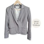 H&M Klasyczna Szara Marynarka Damska | Żakiet Wiskoza | Rozmiar L (40)