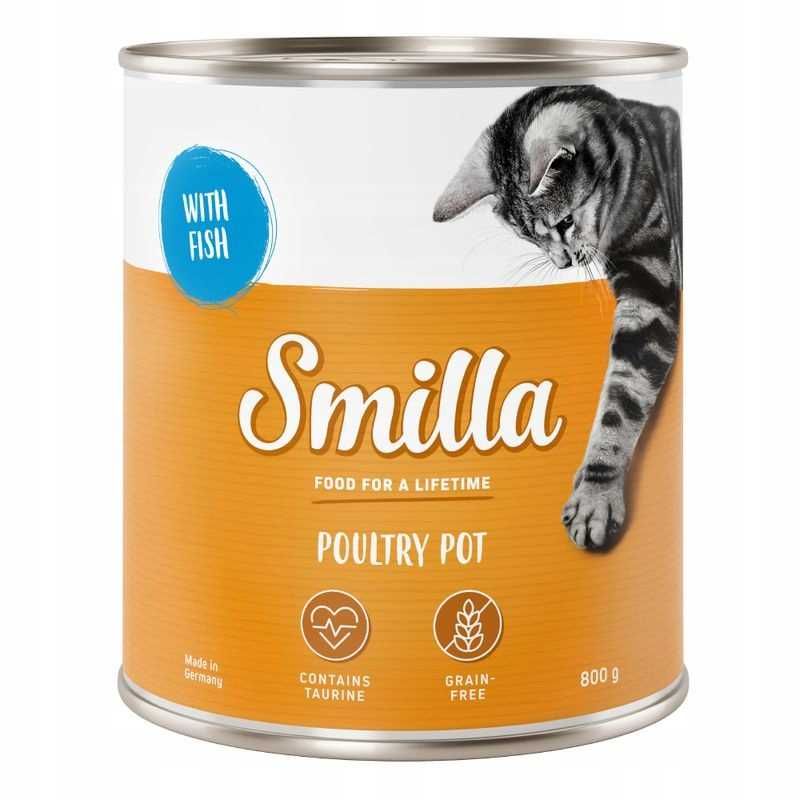 Smilla 800g karma mokra bez zbóż dla kotów drób z/Kaczką Rybą Wołow../