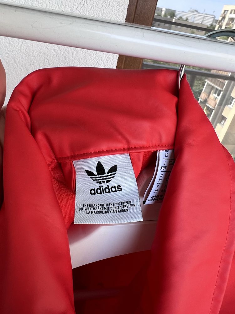 Adidas x Fiorucci red long jacket kurtka