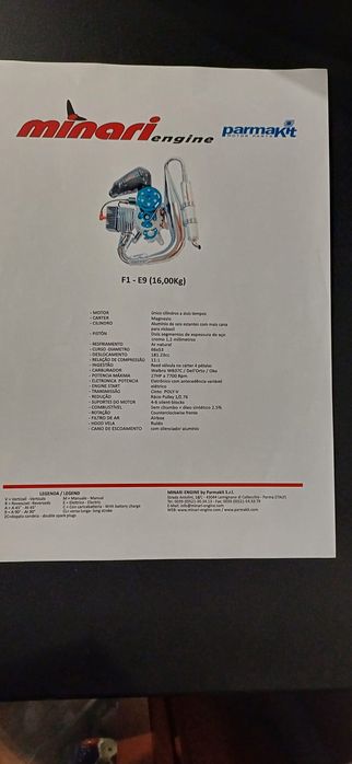 Paramotor/Paratrike: Motor Minari como novo + trike + reboque