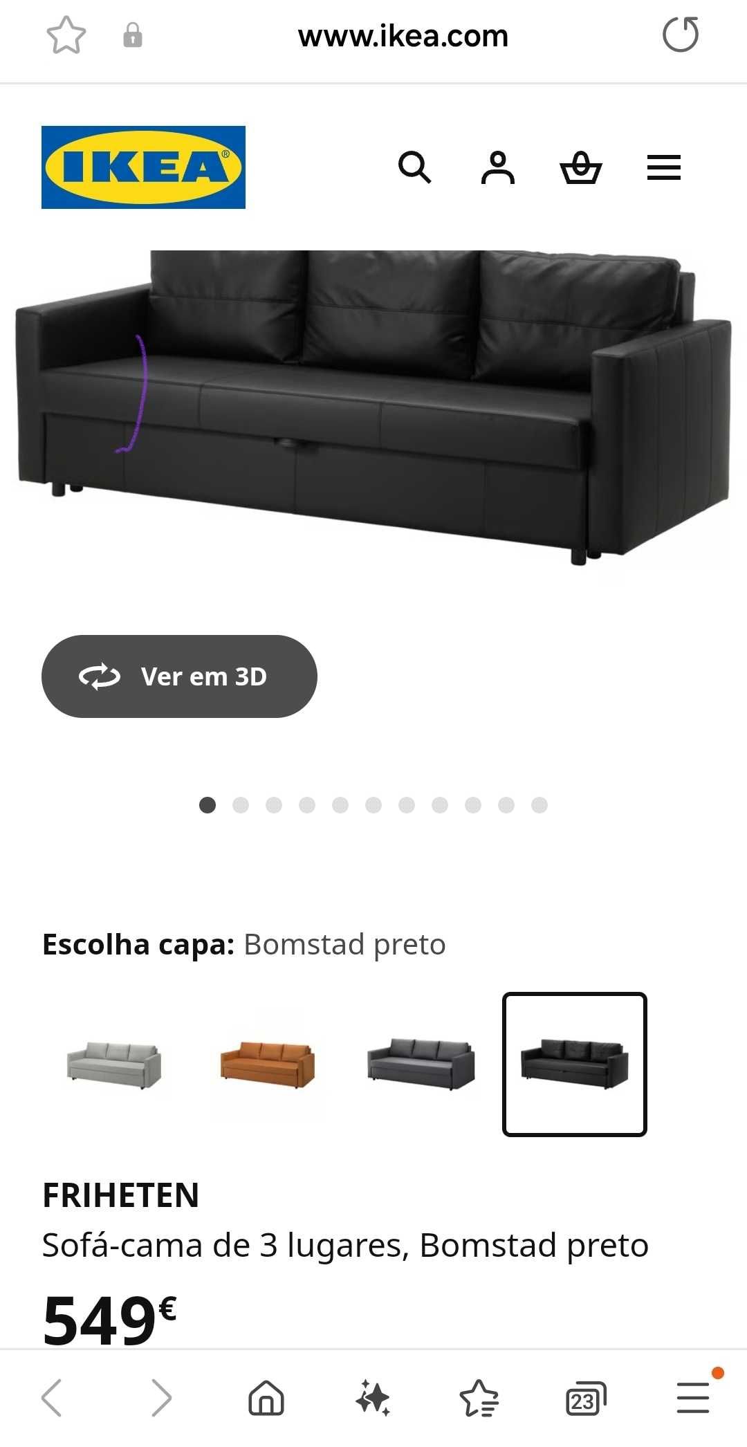 Sofa ikea, 3 pessoas 200€