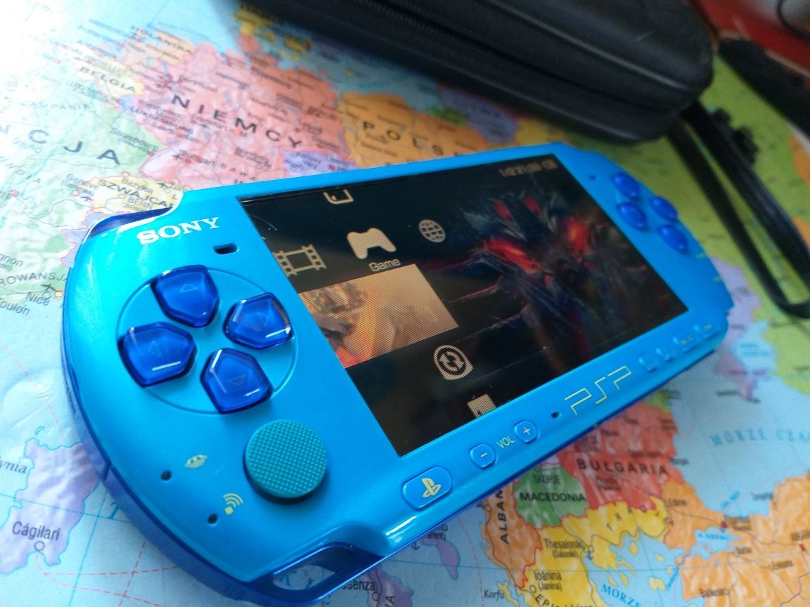 Konsola Sony psp 3000 (3004) blue unikat 16gb