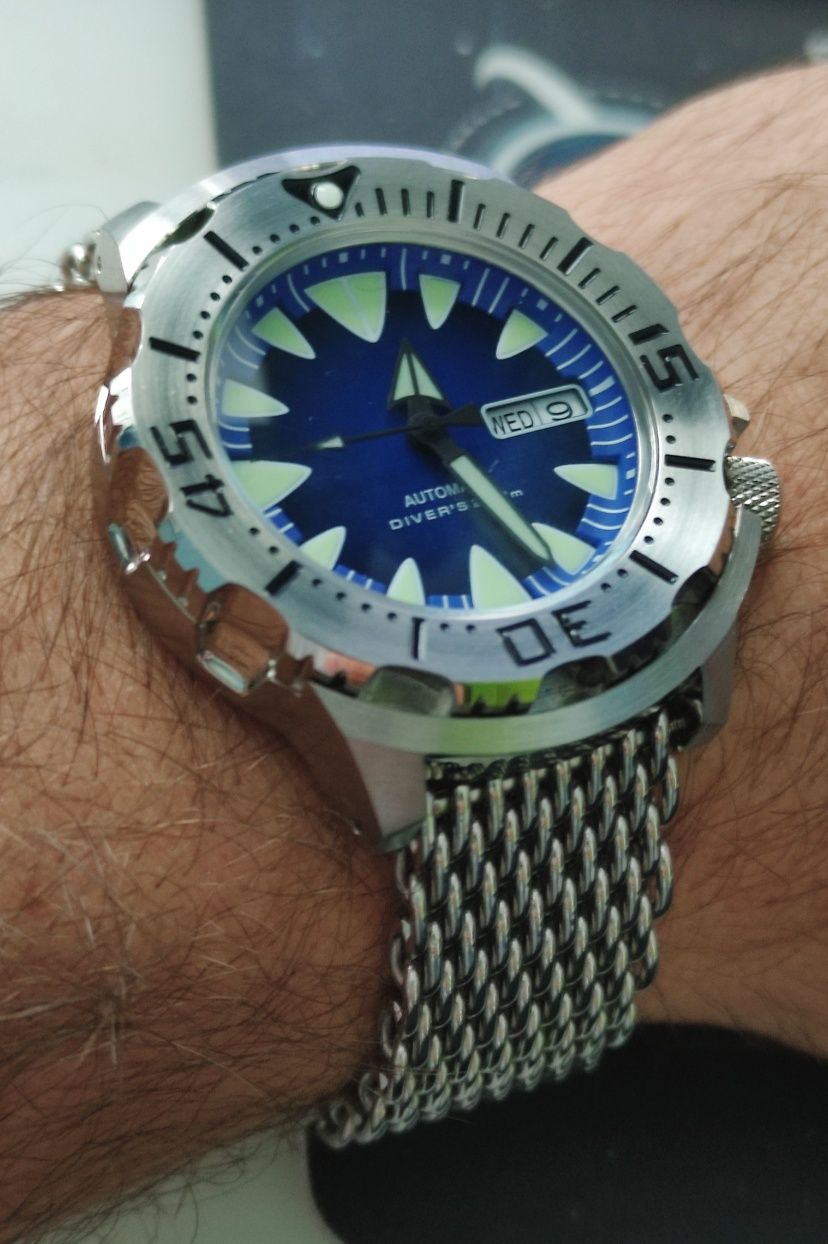 Zegarek ala Seiko Monster nie sygnowany. Mechanizm NH36