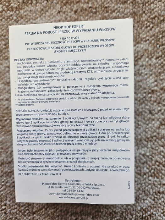 DUCRAY Neoptide Expert serum na porost i przeciw wypadaniu włosów 50 m