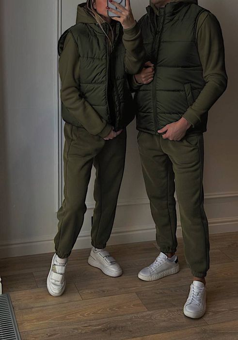 3в1 Теплий спортивний костюм на флісі унісекс на осінь і зиму XS - 3XL