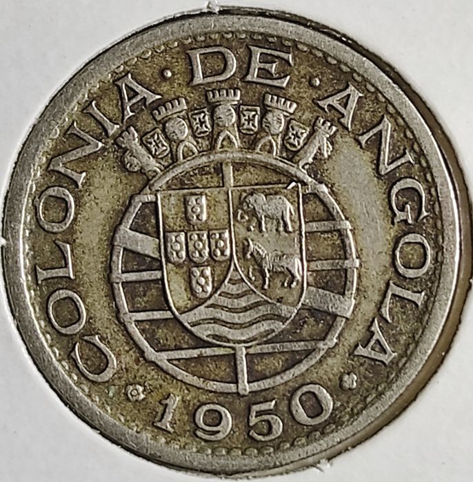 50 centavos Angola 1950, Alpaca,  BELA