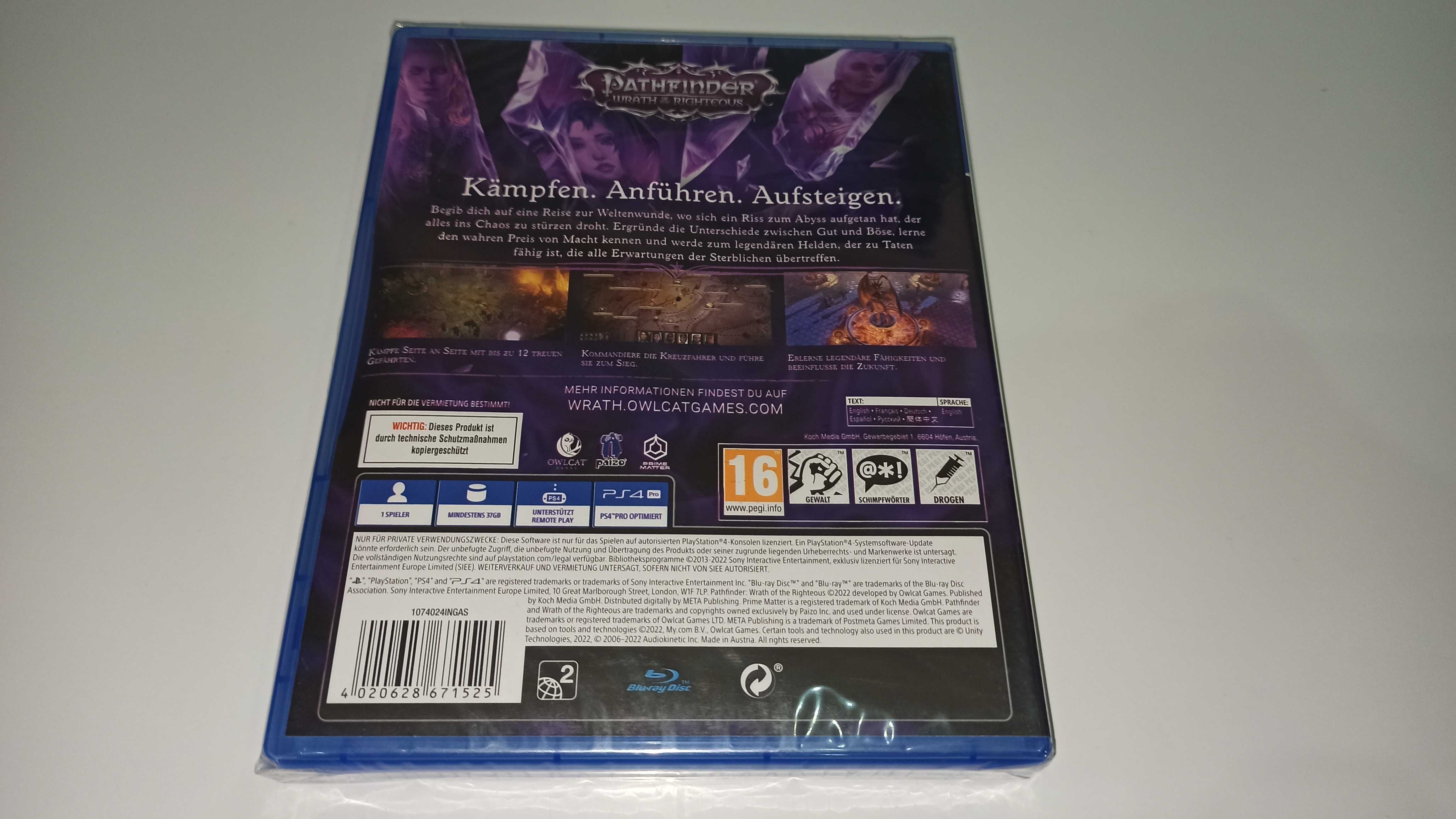 ps4 PATHFINDER WRATH OF THE RIGHTEOUS + 4 dlc gra RPG jak baldur Nowa