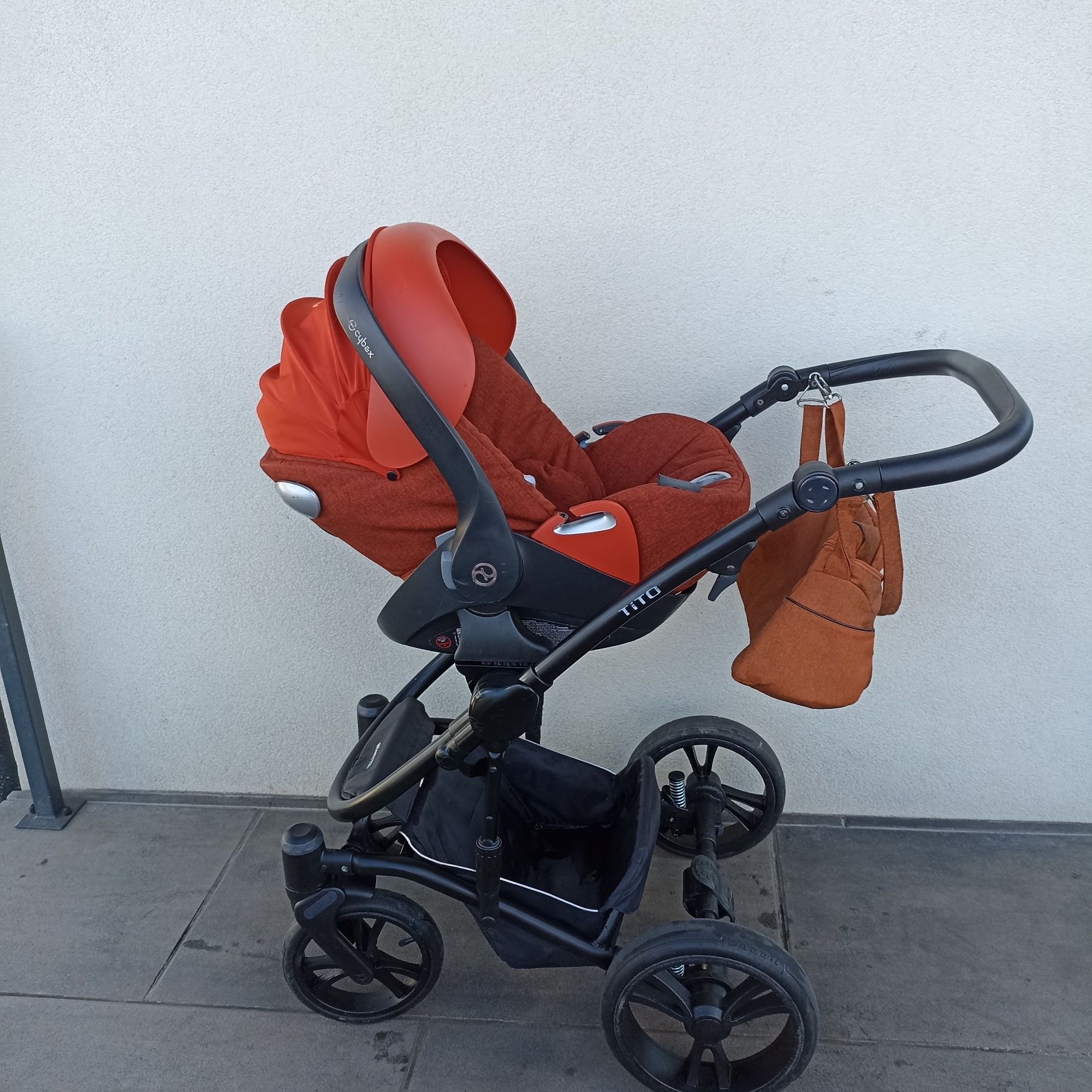 Wózek 3/1 Bebetto tito miedziany fotelik cybex cloud i size rozkladany