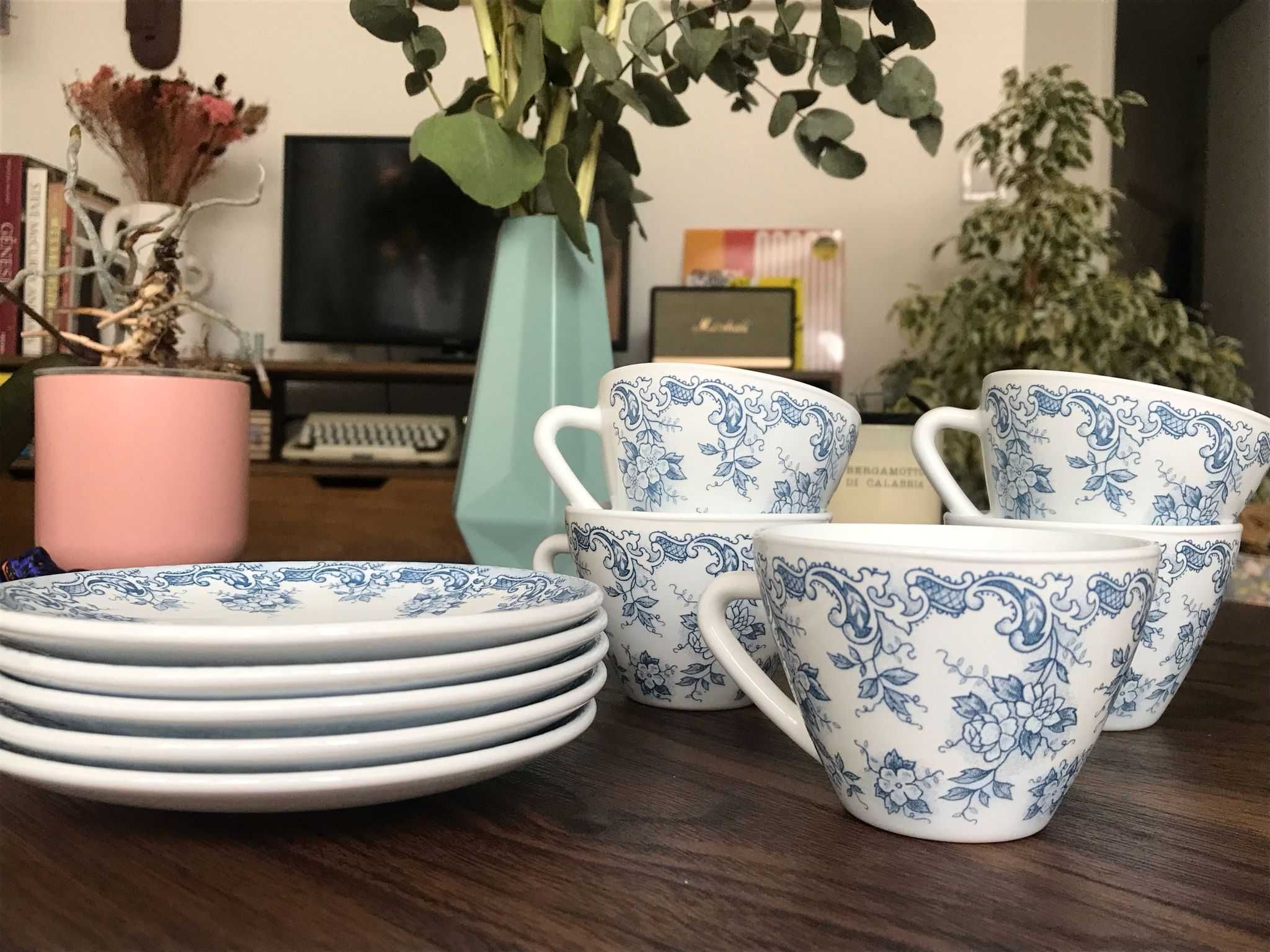 Chávenas chá porcelana francesa RIVANEL