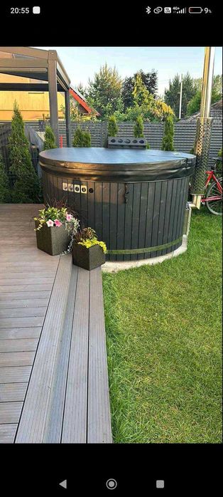 Balia ogrodowa gorąca beczka jacuzzi hydromasaż aeromasaż