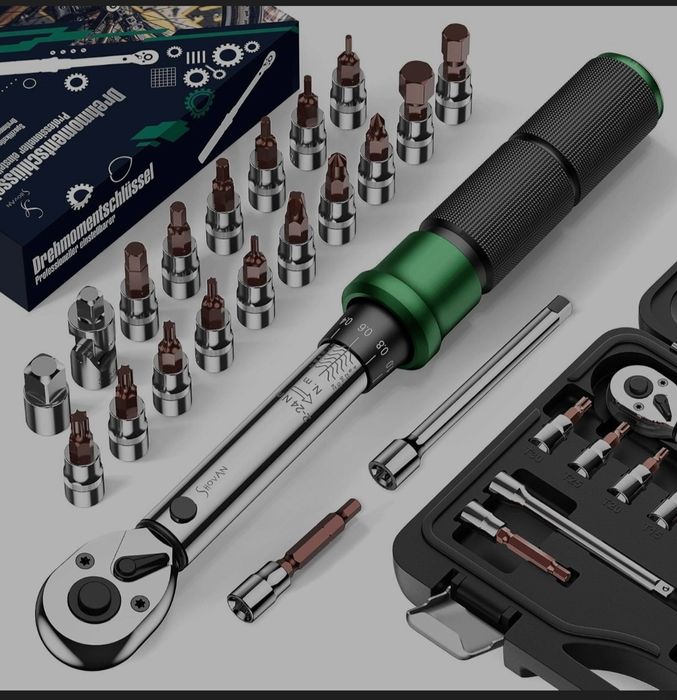 Динамометричний ключ з набором torx, шестигранник, і  біти викрутки