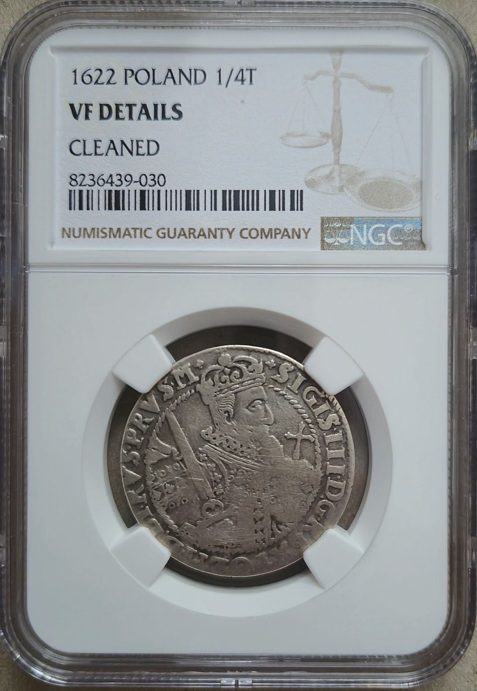 Ort 1/4 talara Zygmunt III Waza 1622 - grading NGC | oryginalna moneta