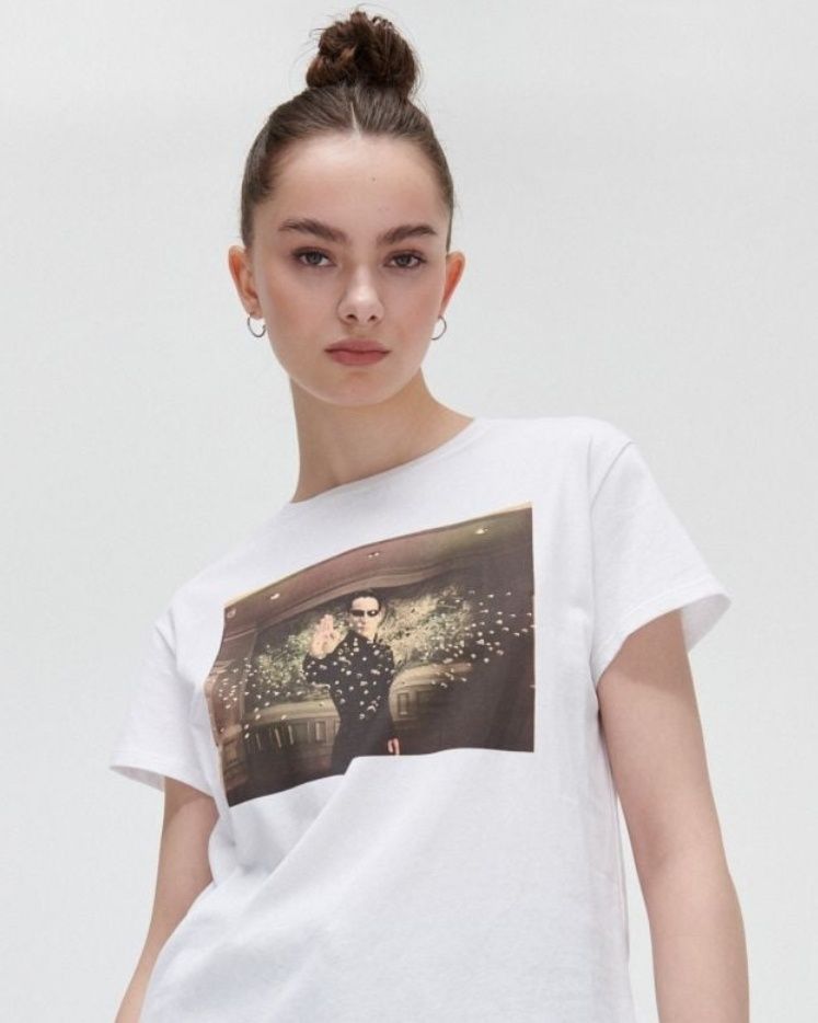 Matrix Reloaded biały tshirt koszulka damska M 38 NOWA kultowy film