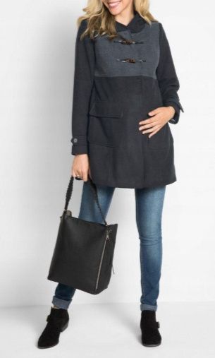 B.P.C płaszcz ciążowy z panelem dla dziecka czarno-szary 40.