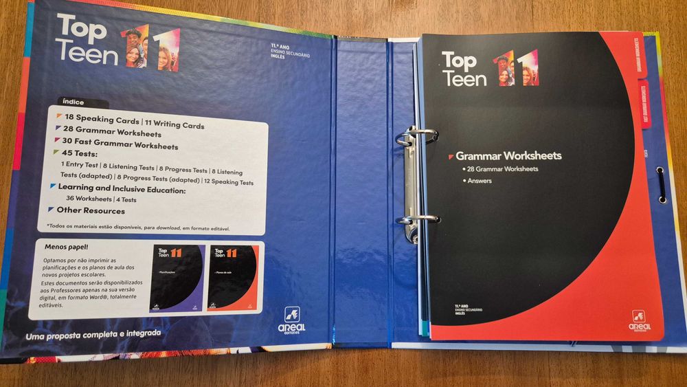 Vendo Dossier do Professor e Manual de Inglês TOP TEEN, 11º Ano - NOVO