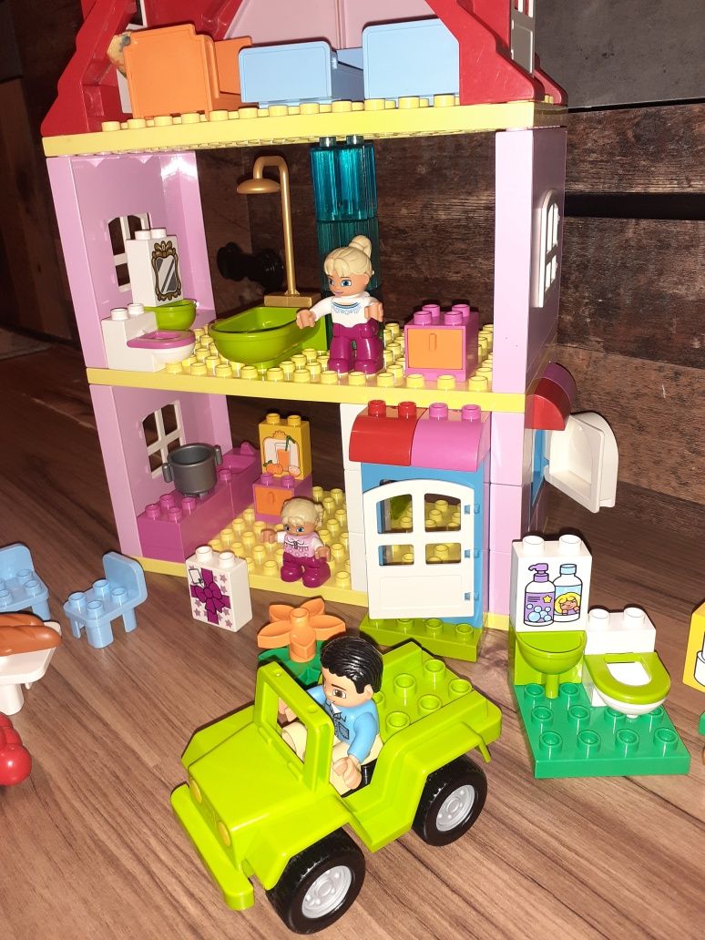 Lego Duplo dom rodzinny 10505 przedszkole 10833 samochód GRATIS