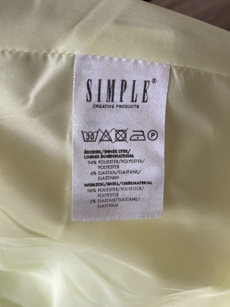 Piekna cytrynowa sukienka firmy Simple rozmiar 42