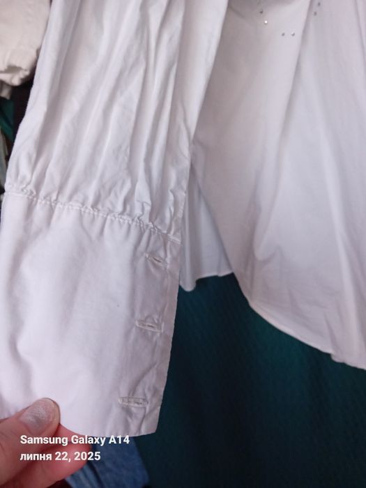 Сорочка біла х/б стрази