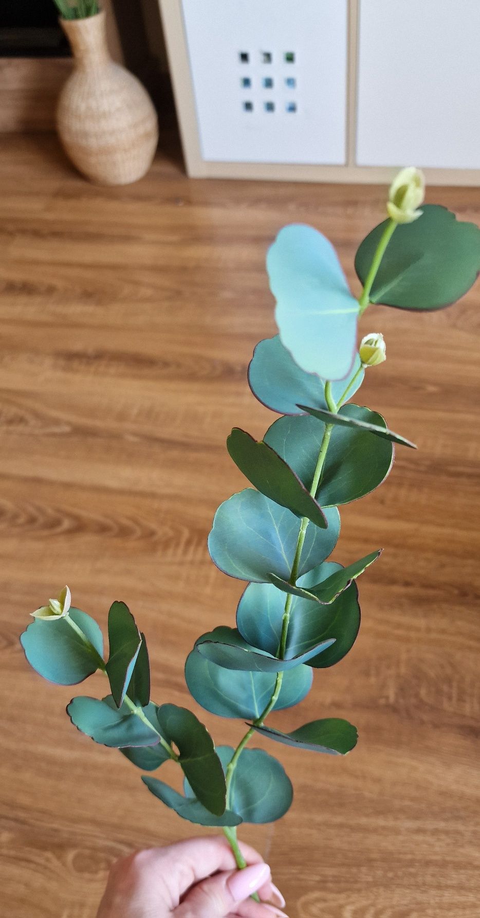 EUKALIPTUS gałązka- silikonowo- gumowy, przepiękny, jak żywy, wys.78cm