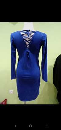 Niebieska sznurowana sukienka