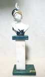 Lindo pequeno busto Galos com base em mármore