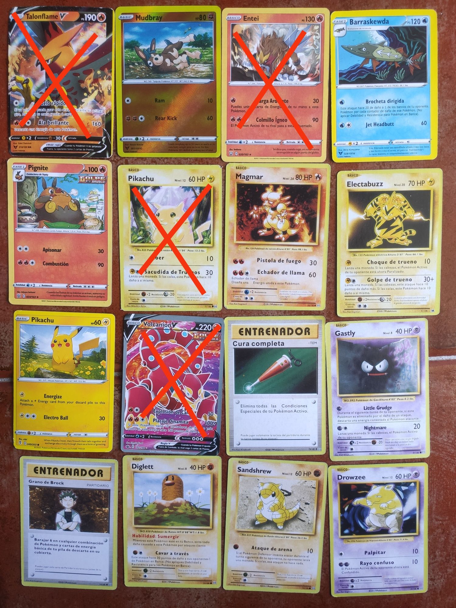 Cartas Pokémon (conjunto 10)