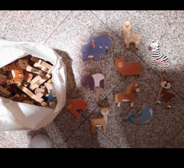 Coleccao de livros c/ animais madeira