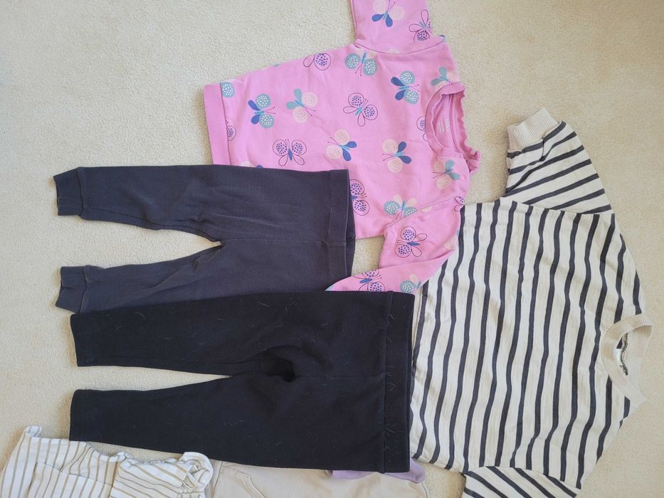 Paczka dla dziewczynki bluzki legginsy H&M / 18-24 m-ce